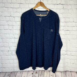 Tommy Bahama Antonio Abaco Henley‎ Blue Long Sleeve Shirt size XL